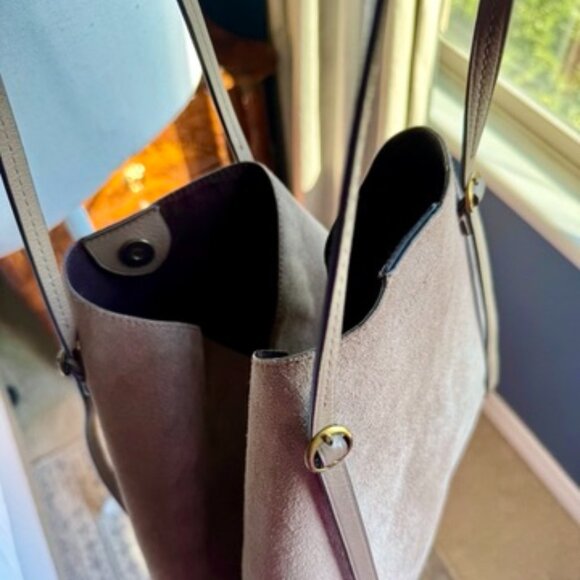 Ralph Lauren Lennox Tote in Greige Suede - Picture 8 of 16